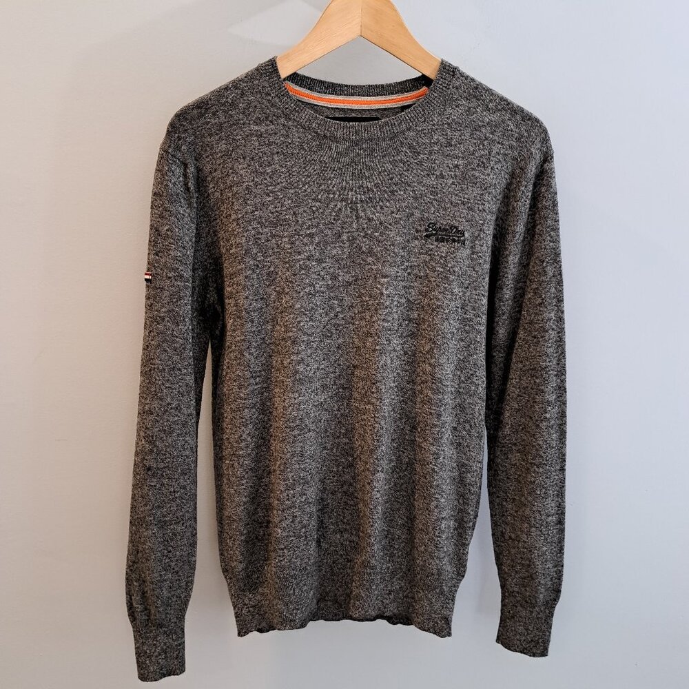 Superdry Men's Small Cotton Cashmere Long Sleeve Light Weight Crewneck Sweater